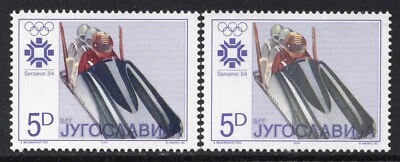 165 - YUGOSLAVIA 1984 - Olympic Games - Bobsled - Different Color - ERROR - MNH - Image 1 of 2