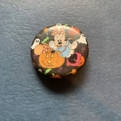 Pequeño Minnie Mouse Halloween Pinback Botón Adv Foto 1 de 4