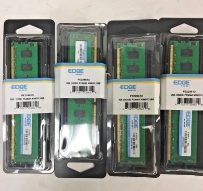 8GB (4X2GB) Edge Memory Modules PE228613 2GN602R08DS PC3-8500 DDR3-1066 - Image 1 of 4