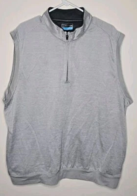 Chaleco PGA Tour Sin Mangas 1/4 Cremallera Para Hombre XXL Cuello Simulado Poliéster Gris Ropa de Golf Foto 1 de 4