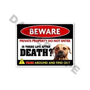 Vorsicht Privateigentum BullMastiff Dekor für Mastiff Hundeliebhaber ABZIEHBILD oder SCHILD - Bild 1 von 1