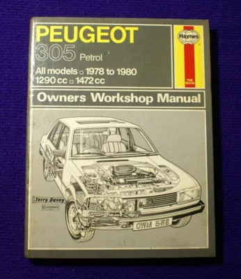 PEUGEOT 305 PETROL 1978-1980 1290cc 1472cc HAYNES OWNERS WORKSHOP MANUAL - Image 1 of 3