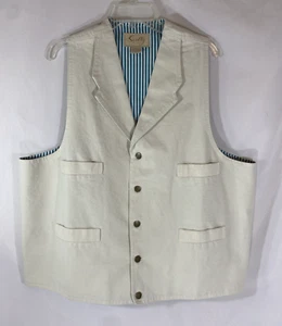 Men's Vintage Scully Western White Vest Size XXL - Picture 1 of 7