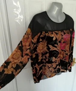 Blusa Top Religion Damas Talla S (10) Negro Mostaza Rojo Terciopelo Estilo Semi Transparente - Imagen 1 de 8