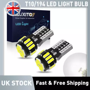 More details for 2x t10 w5w canbus led side indicator license plate light lamp 194 168 drl bulbs