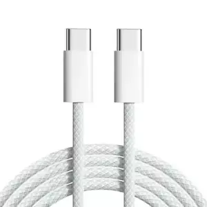 USB-C Mobile Phone Tablet Android Charging Cable Braided 1m White Black USB-C to USB-C - Picture 1 of 6
