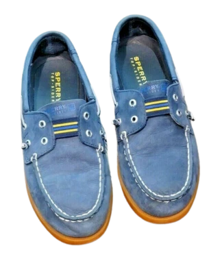 Zapatos informales de barco 3M Sperry Top Sider cuero azul gamuza Lexington juventud Pascua Foto 1 de 4