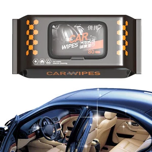 80pcs Car Cleaning Wipes Car Interior Wet Wipes For Leather Seat Bag Shoes - Picture 1 of 10