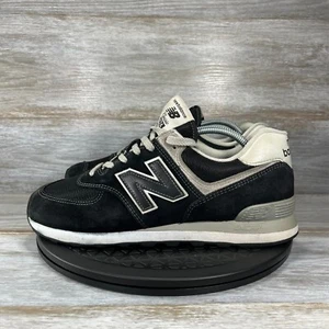 New Balance Herren 574 Core Schwarz Wildleder Schnürschuhe Leger Sneaker Schuhe Größe 10 - Bild 1 von 9