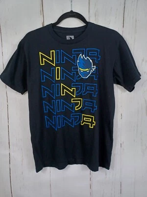 Ninja Boy's T Shirt  Blue Yellow Graphic Logo Sz L - Image 1 of 3