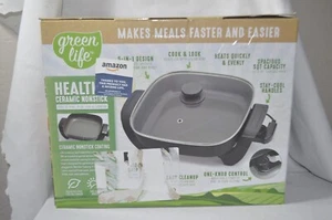 12x12 Keramik Elektrische Pfanne 6 Quart Spülmaschinenfest Schnelles Aufheizen 1200W - Bild 1 von 2