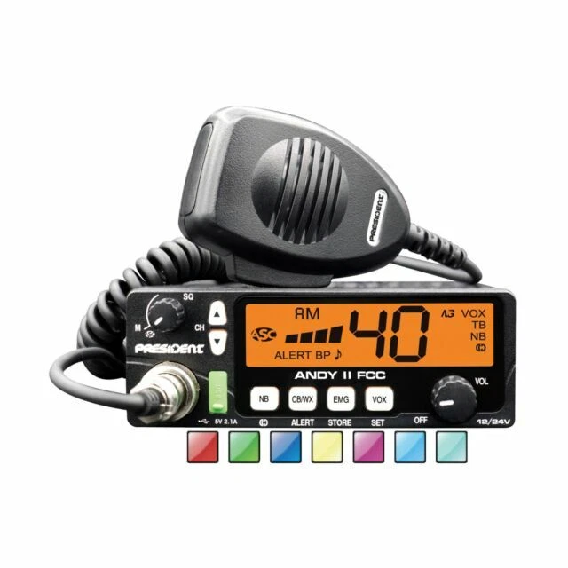 President Andy II 2/24V FCC CB Radio with Weather Channel