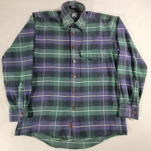 Burberry Hemd Herren Small Grün Kariert Langarm Knopfleiste Made in USA Vintage - Bild 1 von 12