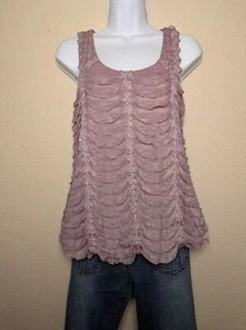 Lavender Scallop Ruffle Tank Top Size Medium Balletcore Girly Romantic Fairy - Picture 1 of 9