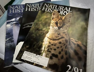 Vintage NATURAL HISTORY Magazine Lot of 3 Issues, 1991 January February March - Imagen 1 de 3
