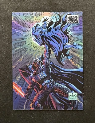 2021 Topps Chrome Star Wars Galaxy REFRACTOR #26 Forsake The Dark Side - VADER - Image 1 of 4