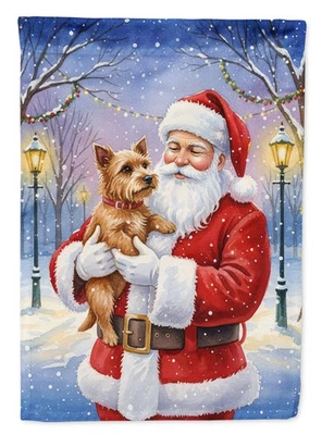 Caroline's Treasures Norwich Terrier con bandera de jardín de Santa Claus FNT1062GF Foto 1 de 4