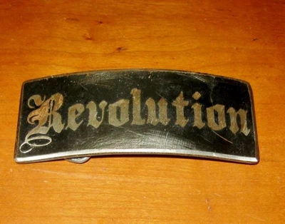 Fosterweld Revolution Belt Buckle Brushed Nickel Punk Style - Image 1 of 4