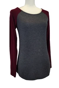 Open Back Blouse Size Small Colorblock Long Sleeve by Hail3y:23 Gray, Red, Black - Picture 1 of 16