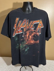Vintage Y2K Slayer Hand Of Satan Graphic Print Shirt Men’s Size 2XL Hanes - Bild 1 von 15