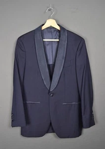 SUITSUPPLY Havana Shawl Int Slim Cut Blazer 36S Tuxedo Wool Navy S110 - Picture 1 of 15