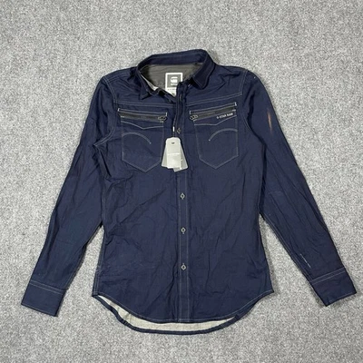 G-Star RAW Shirt Mens Small New Riley Shirt Lexic Denim Raw Blue 0937 - Image 1 of 4
