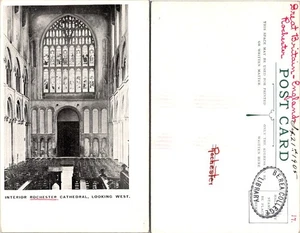 Innenraum Rochester Kathedrale Blick nach Westen Postkarte - Bild 1 von 1