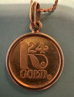 Драгоценная золотая монета кулон 24 карата Париж Франция 1 грамм 999,9 - Изображение 1 из 3