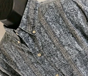 Alfred Shaheen x Reyn Spooner Blue Hawaiian Wood Block AOP Mens XXL Shirt - Picture 1 of 8