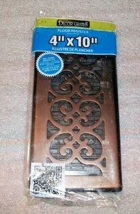 Rejillas decorativas registro enchapado en desplazamiento 4" X 10" bronce frotado SPH410-RB - Imagen 1 de 3