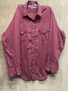 VTG Ely Plains Pearl Snap Shirt Men's XLarge Red Striped Western Rockabilly - Picture 1 of 6