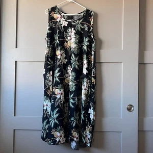 GM Fashion Aloha Hawaiian Dress One Size Sleeveless Floral Tropical Pineapple - Picture 1 of 12
