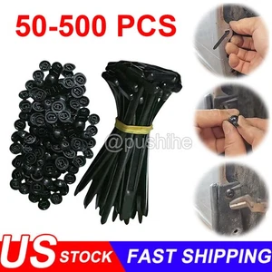 50-500Pcs Nylon Universal Cable Tie Buckle Self Locking Nylon Zip Ties Holder US - Picture 1 of 11
