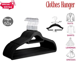 50x Perchas de abrigo negras Percha premium Percha de plástico fuerte Ropa Pantalones - Imagen 1 de 7