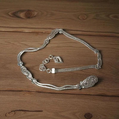 Cinturón Brighton Bali-Hai Tono Plata Cintura Joyería Grande Ajustable 36" Cintura Foto 1 de 4