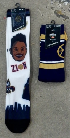 2 Pack NBA New Orleans Pelicans Socks Jersey Zion Williamson Stripe Logo Blue Cover