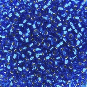 Miyuki Round Seed Beads Size 8/0, Silver Lined Sapphire Blue 22GM Tube - Picture 1 of 4