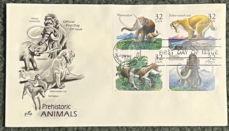 Prehistoric Animals - US Scott 3077-3080 - First Day Issue FDC - Image 1 of 1