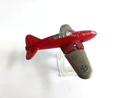 Vintage Hubley Kiddie Toy Military Airplane 430 Folding Wings Missing Wheels - Image 1 of 4