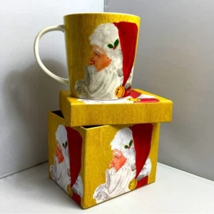 New Kitchsy Santa Mug in Matching Box Bone China by PPD Nostalgic - Picture 1 of 10