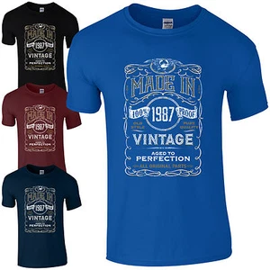Hecha en 1987 Camiseta Nacida 35 Años Cumpleaños Edad Regalo Vintage Divertida Para Hombres - Imagen 1 de 8