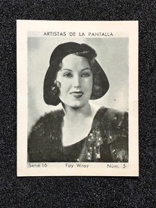 1920’s RARE Fay Wray King Kong Serie 16 #5 Card 3.5” Silent Film