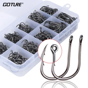 500pcs Carbon Steel Fishing Hooks Size #3-#15 Fishhooks Bass Carp Fishing Tackle - Picture 1 of 10