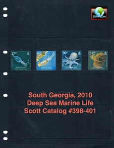 1/3 off $9.25 Scott Value - 2010 SOUTH GEORGIA Cephalapods Squid MNH NH UMM - Picture 1 of 4