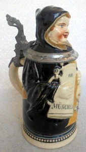 ALT Figurenkrug Bierkrug Münchner Kindl HB München um 1900 Krug Sammelkrüge - Bild 1 von 6
