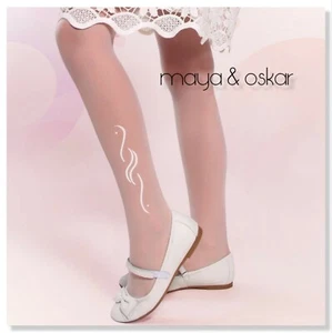 Mädchen einfaches Muster weiße Strumpfhosen Kommunion Blume Mädchen durchsichtige Strumpfhose 20 DEN - Bild 1 von 1