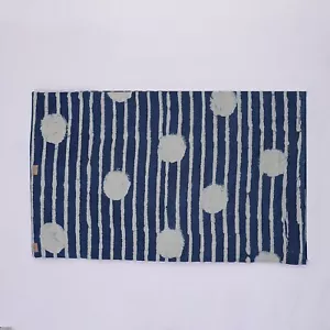 Tela cámbrica de algodón azul índigo hecha a mano de 5 yardas hecha a mano de la India - Imagen 1 de 7