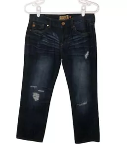 Dear John Cropped Size 25 Boyfriend Jeans Size 25 Tapered Distressed Mid Rise - Picture 1 of 12