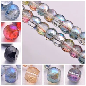 10pcs 12mm Rondelle Drum Shape Faceted Crystal Glass Beads For Jewelry Making - Picture 1 of 18