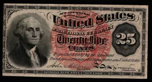 US 25c Fractional Currency Note 4th Issue (BE) - Picture 1 of 3